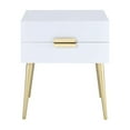thumbnail image 2 of Denvor Square End Table with Drawers, White & Gold, 2 of 4