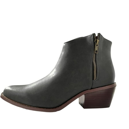 

Valentine s Day Deals!2022 Juebong Women Boots Pointed Shoes Zip High Gang Shoes Winter Casual Shoes Mid Heel Warm
