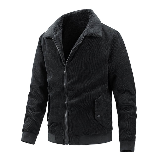 Birdeem Mens Zipper Closing Cardigan Carry Pockets Solid Color Long Sleeve Turn-Down Collar Jacket