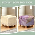 thumbnail image 6 of SCRAWLGOD Marble Pattern Golden Violet Ottoman Cover, Square Ottoman Cover Footrest Sofa Slipcovers Stool Covers Soft Footstool Covers Slipcovers Stretch Furniture Protector with Anti-Slip Band, 6 of 7