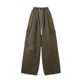thumbnail image 4 of Delayuji Baggy Cargo Pants For Women Wide Leg Pants High Waisted Elastic Casual Pants Spring, 4 of 4
