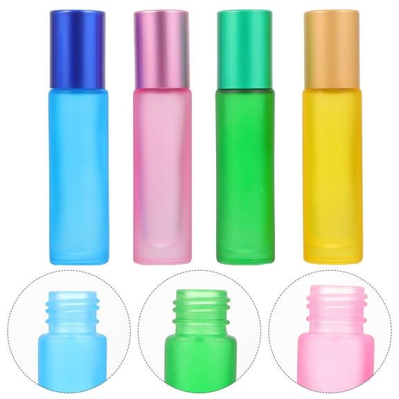 Raindrops 8Pcs Essential Oil Rollers Portable Leakproof Refillable Glass Colorful Design
