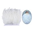 thumbnail image 3 of 2 Yard Hackle Feather Hen Fringe Ribbon Craft Diy Sewing Costume Millinery Clothing Wedding -15cm - White, 10-15cm, 3 of 10