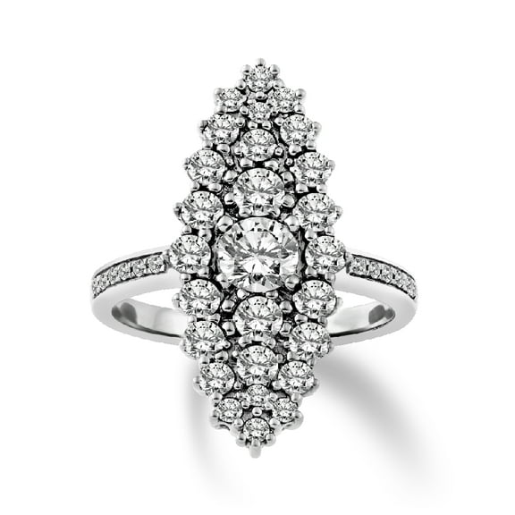 Araiya Sterling Silver Diamond Halo Ring for Women (2 cttw, I-J Color, I2-I3 Clarity), Size 7