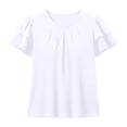 thumbnail image 5 of Favoffer Women's Round Neck Short Sleeve Solid Color Casual Top, 5 of 8