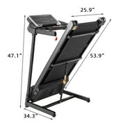 Smart Digital Folding Exercise Machine Treadmills for Home, Electric Motorized Treadmill w/EKG Grip Pulse Sensor, Electric Running Jogging Exercise Equipment Treadmill for Gym Cardio, 200lbs, S6668