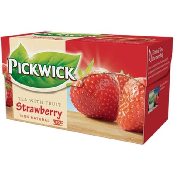 Pickwick Strawberry Black Tea - 20 Bags - Net 1.4oz/30g