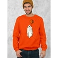 thumbnail image 2 of Ghost With Balloon Pumpkin Halloween Outfit Shirt Crewneck Sweatshirt, S, Orange, 2 of 6