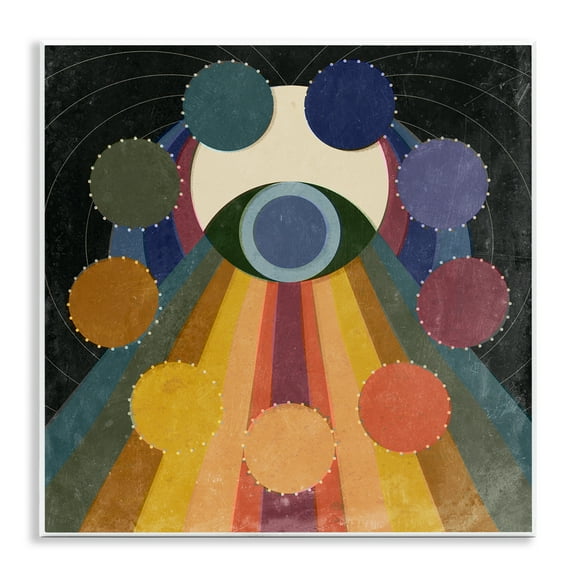 Stupell Industries Eye with Circles Pattern Abstract Painting Unframed Art Print Wall Art, 12 x 12