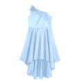 thumbnail image 2 of TiaoBug Kids Girls One Shoulder Flower Girl Wedding Bridesmaid Dress Sleeveless Princess High Low Dresses Blue 12, 2 of 6