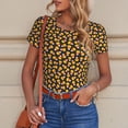 thumbnail image 4 of Cauagu Candy Corn Women's Crew Neck Round Short Sleeve T Shirts Tops Bodysuit Daily Jumpsuit-X-Large, 4 of 7