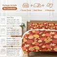 thumbnail image 6 of Thanksgiving 4 Piece Duvet Cover Set Full Size Cartoon Pumpkin Maple Leaf Soft Bedding Set Comforter Cover, 1 Duvet Cover 1 Flat Sheets and 2 Pillowcases, 6 of 9