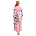 thumbnail image 2 of Nyeemya Liturgical Praise Dance Dress for Women Long Sleeve Mock Neck Printed Metallic Worship Church Gowns Pink XXL, 2 of 6