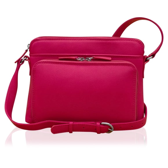 ili New York Bolsos cruzados de cuero genuino para mujer - Organizador de bolso de hombro con bloqueo RFID premium con correa ajustable