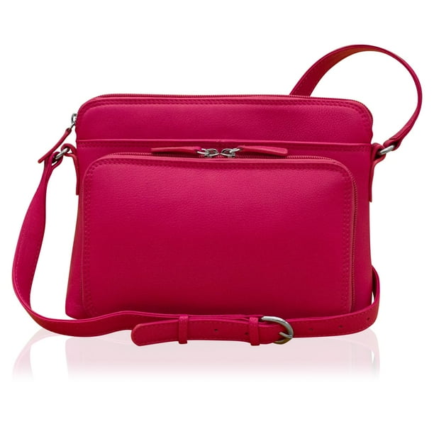 ili New York Bolsos cruzados de cuero genuino para mujer - Organizador de bolso de hombro con bloqueo RFID premium con correa ajustable
