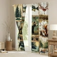 thumbnail image 4 of jejeloiu Wildlife Bear Moose Blackout Curtains Set of 2 (52x84 Each),Tropical Botanical Pine Window Curtains,Retro Farm Lodge Curtains and Drapes,Breathable Room Decoration, 4 of 6