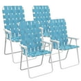 thumbnail image 2 of Outsunny 4pc Patio Folding Chairs, Outdoor Camping Chairs, Blue, 2 of 9