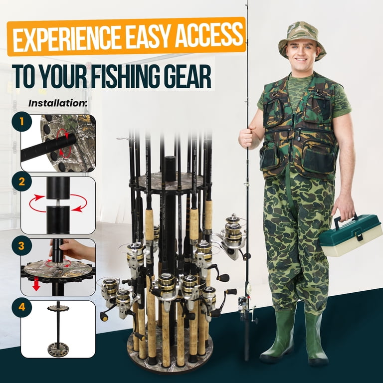 camo fishing rod holder Boomistry Bucket Organizer for 5 Gallon Bucket, Brown Comes with a variety of clip sizes for maximum rod security Rod Holder Orvis Fishing Sling