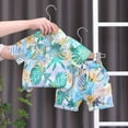 thumbnail image 2 of Fesfesfes Toddler Boys Hawaiian Outfit Kids Baby Boy Printed Tops and Shorts Casual Beach Wear Short-sleeved Dressy Tops and Shorts Clothes Set Summer Saving, 2 of 9