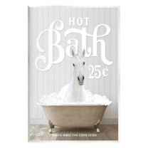 Stupell Industries Vintage Bathroom Unicorn Animals & Insects Painting Unframed Art Print Wall Art, 13 x 19