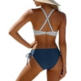 thumbnail image 4 of Yammkia Plus Size Tankini Tops for Women Tankini Swimsuits for Women Tummy Control Two Piece Bathing Suits Flowy Swim Tops with Boy Shorts(Light Blue,L), 4 of 9