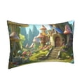 thumbnail image 2 of Binfone Cute Mushroom Town A Standard Size Pillowcase, Long Staple Pure Cotton Envelope Closure Pillow Cover (Pillow core not included),16"x24", 2 of 7