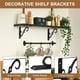 thumbnail image 3 of Uxcell 2 Pcs Soportes Decorativos para Estantes, Soportes para Estantes Flotantes de 10" x 7" para Estanterías de Pared, Negro, 3 of 7