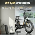 thumbnail image 4 of SANOPY Electric Scooter for Adults with 350W Motor, 20MPH Top Speed&15 Miles Range, 20''×3" Fat Tire, Removable Battery, Commuting Electric Scooter with Basket, Black, 4 of 8