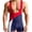 #0349-Blue, variant on Men Color Block High Stretch Quick Dry Wrestling Singlet Sleeveless Bodysuit Tight Athletic Unitard Shorts Red XL Gift
