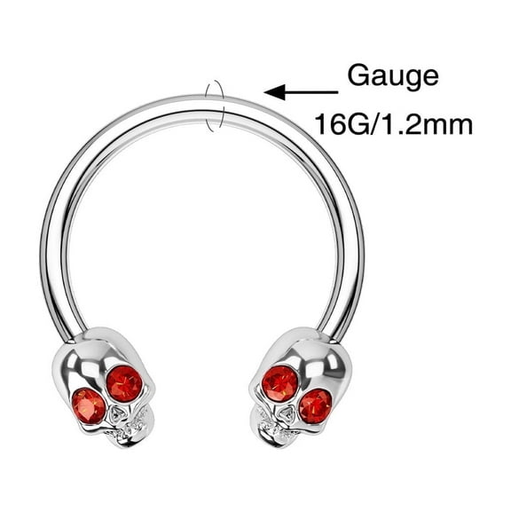 Halloween Skull Septum Ring 316L Stainless Steel 16G 10mm Body Piercing Jewelry for Women Ear Cartilage