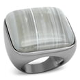 thumbnail image 1 of Women Ruthenium Brass Ring with Semi-Precious in Light Gray - Size 7, 1 of 1
