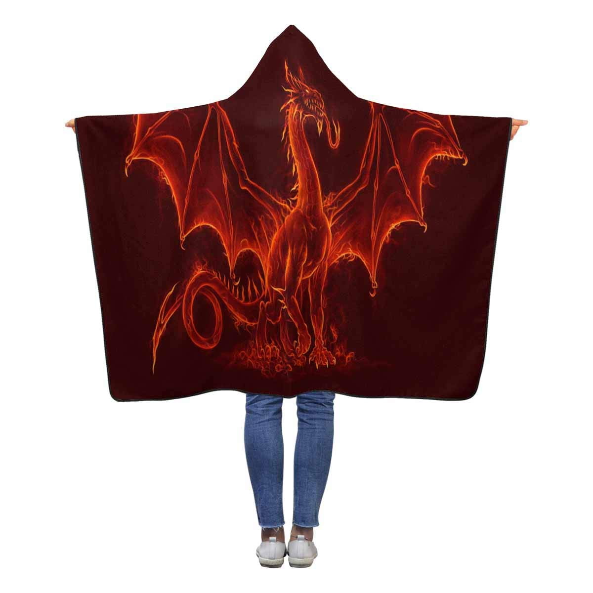 HATIART Fire Medieval Dragon Wearable Hooded Blanket 50x60 inches Kids