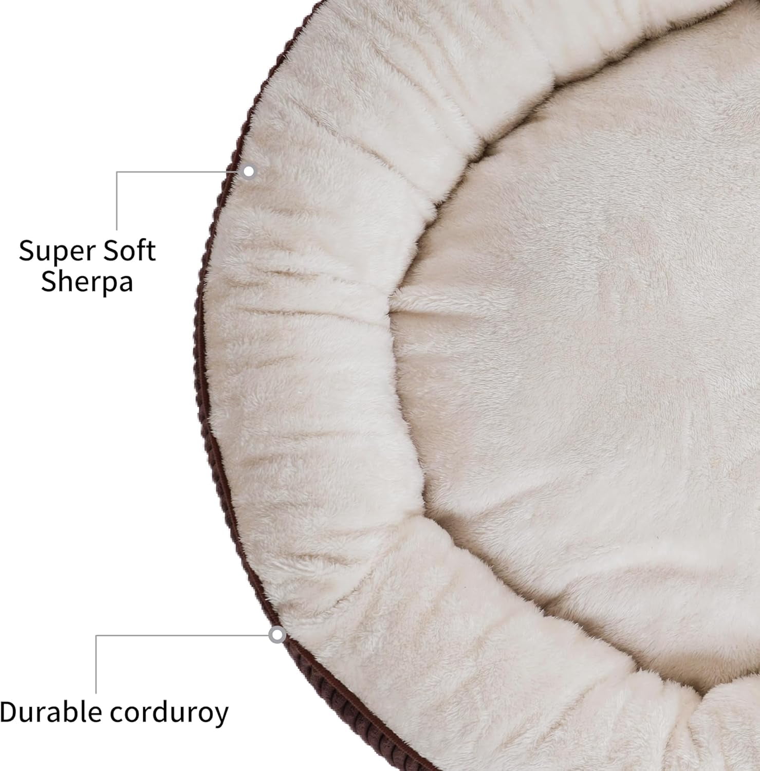 Donut Dog Bed,30 Inches Calming Round Dog Beds for Medium Dogs,Washable Anti Anxiety Cuddler Dog Bed with Removable Cover(Coffee,Medium)