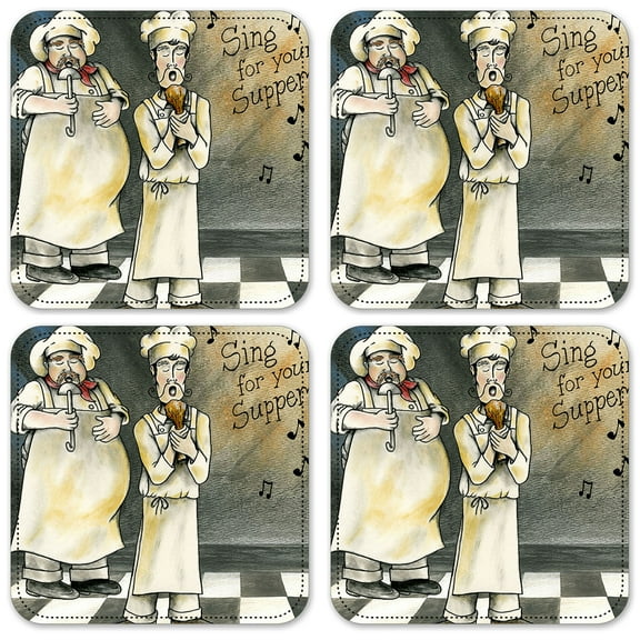 Vinyl Drink Coasters - Set of 4 - Sing for Supper