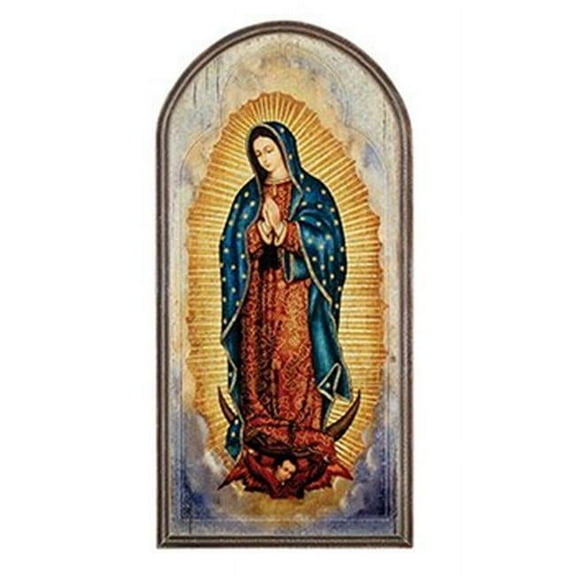 Christian Brands B2321 15 in. Macro Sevelli Our Lady of Guadalupe Arched Plaque
