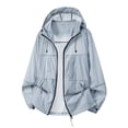 thumbnail image 6 of GrmtClth Rash Guard for Men Full Zip Long Sleeve Uv Sun Hoodie Zip Up Lightweight Quick Dry Hiking Fishing Athletic Jackets Workout Coat with Pockets Blue XXXL, 6 of 6