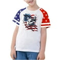 thumbnail image 2 of GERsome Boys Girls Short Sleeve T-Shirts Unisex Kids Crewneck Tee Patriotic Graphic Tees for 4th of July American Flag Shirts, 3-4 Years, 2 of 4