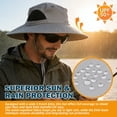 thumbnail image 4 of (2 pack) EINSKEY Sun Hat for Men Women, Waterproof Wide Brim Boonie Bucket Hat for Fishing Hiking - Light Gray, 4 of 9