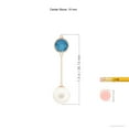 thumbnail image 5 of ANGARA Freshwater Cultured Pearl & London Blue Topaz Lariat Necklace in 14K Rose Gold for Women | June Birthstone, Birthday, Anniversary, Jewelry Gift for Women | Pearl Necklace, 5 of 7