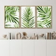 thumbnail image 3 of IDEA4WALL Framed Canvas Print Wall Art Set of 3 Green Tropical Palm Leaf Prints, Watercolor Botanical Art Prints, Large Modern Wall Art, Minimalist Artwork for Home Decor - Natural 24"x36"x3, 3 of 5
