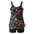 thumbnail image 6 of Tankini Swimsuits for Women 2026, Two Piece Tummy Control Bathing Suit, Floral Flowy Swim Tops with Short Swimwear, 6 of 6