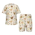 thumbnail image 1 of Wukai Ensemble de Pyjama à Manches Courtes Imprimé Poulet et Sommeil pour Enfants, 2 Pcs-TTG, 1 of 6