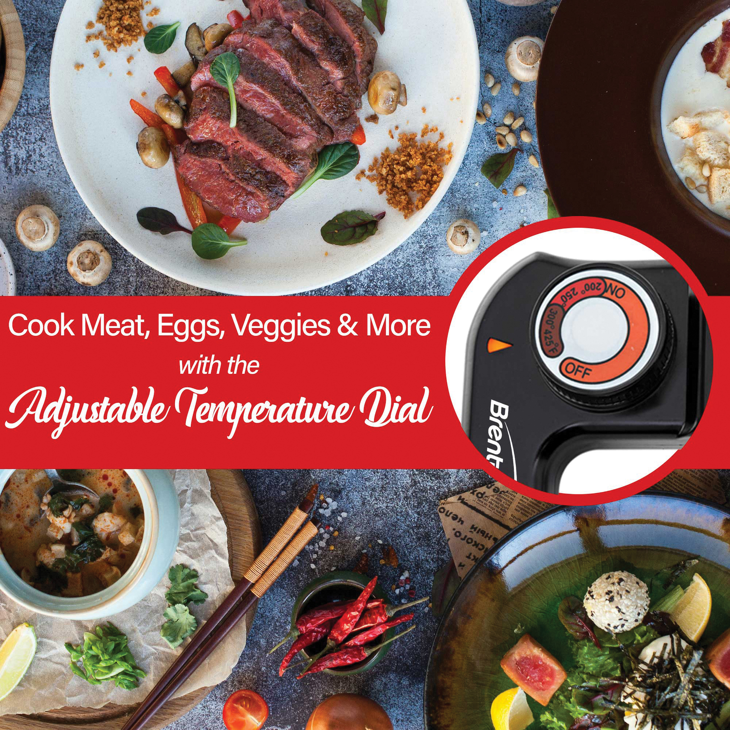 Brentwood 16-In. 1,400-Watt Nonstick Electric Skillet with Glass Lid