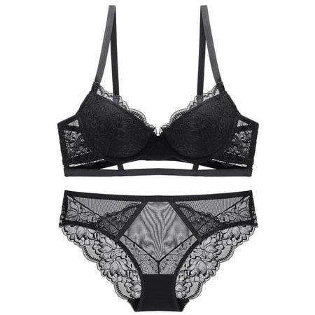 Generic New Sexy Lace Lingerie Women s Small Breast Push up Push up Bra Strap Design Adjustable Bra Set