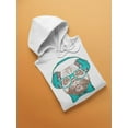 thumbnail image 3 of Hipster Pug Blue Headphones. Hoodie Women -Image by Shutterstock, Female 3X-Large, 3 of 4