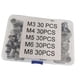 thumbnail image 3 of Kit surtido de 150 tuercas remachables M3, M4, M5, M6 y M8 de cabeza plana profesional premium para equipos mecánicos y otros., 3 of 9