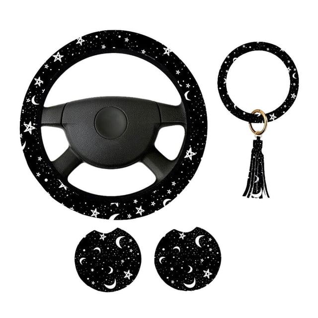 CUBIERTA DEL RUEDA de RUEDA de COCHES NEGROS BLANCAS AUTOMÁTICAS AUTO ACCESORIOS