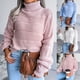 thumbnail image 2 of Suéter de punto con base hueca, informal, de manga larga y cuello alto, para otoño e invierno, estilo europeo y americano, para mujer, 2 of 5