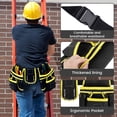 thumbnail image 3 of Behome Tool Belt, 26 Pockets Heavy Duty Tool Pouch, Detachable Adjustable Utility Belt Work Bags for Electrician, Carpenter, Black and Yellow, 3 of 7