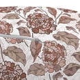 thumbnail image 3 of Floral Pouf Cover with Zipper, Earth Tones Blossom Chrysanthemums Cottage Foliage Ornamental Pattern, Soft Decorative Fabric Unstuffed Case, 30" W X 17.3" L, Warm Taupe Umber Blush, by Ambesonne, 3 of 5